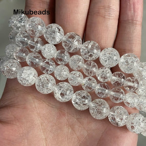 Brazil Crackle Quartz Smooth Round Loose Beads 6mm 8mm 10mm for Jewelry DIY