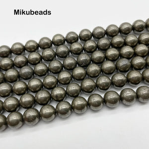 6mm 8mm 10mm Pyrite Round Beads for Jewelry Making DIY Bracelets Necklace