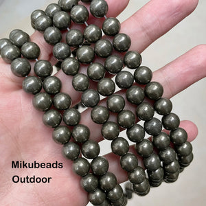 6mm 8mm 10mm Pyrite Round Beads for Jewelry Making DIY Bracelets Necklace