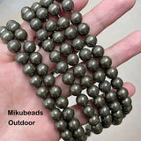6mm 8mm 10mm Pyrite Round Beads for Jewelry Making DIY Bracelets Necklace