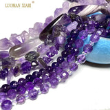 Amethyst Purple Quartz Stone Beads Round Faceted Rondelle for Jewelry Making