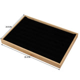 Bamboo Ring Display Tray Velvet Organizer Stackable Jewellery Storage