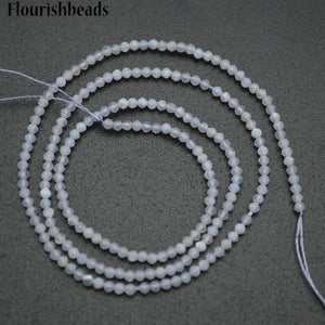 Natural Lance Agate 2mm Faceted Diamond Cutting Stone Round Beads