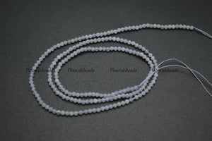 Natural Lance Agate 2mm Faceted Diamond Cutting Stone Round Beads