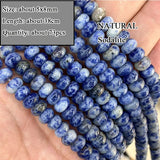 Sodalite Stone Beads Drop Round Faceted Rondelle for Bracelet