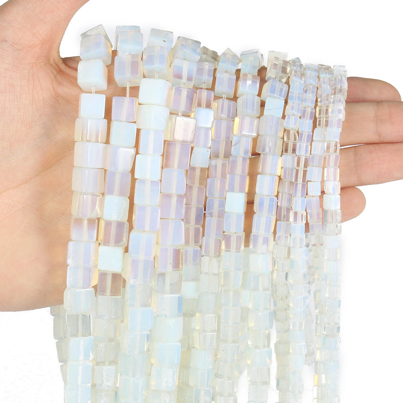 Natural Canada Jade Stone Beads 4mm 6mm 8mm Cube Beads for DIY Bracelet