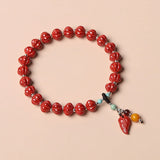 Natural Cinnabar Bracelet DIY Red Sand Small Gourd Money Bag Bangles