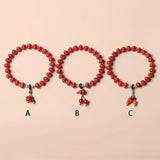 Natural Cinnabar Bracelet DIY Red Sand Small Gourd Money Bag Bangles