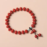 Natural Cinnabar Bracelet DIY Red Sand Small Gourd Money Bag Bangles