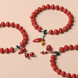 Natural Cinnabar Bracelet DIY Red Sand Small Gourd Money Bag Bangles