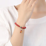 Natural Cinnabar Bracelet DIY Red Sand Small Gourd Money Bag Bangles