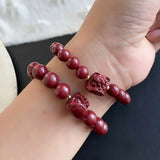 Natural Cinnabar Bracelet Raw Ore Sand Lion Bracelet Gift Jewelry