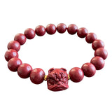 Natural Cinnabar Bracelet Raw Ore Sand Lion Bracelet Gift Jewelry