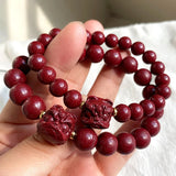 Natural Cinnabar Bracelet Raw Ore Sand Lion Bracelet Gift Jewelry