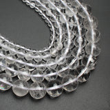Clear Quartz Round Beads 15in Necklace Pick Size 4/6/8/10/12mm