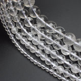 Clear Quartz Round Beads 15in Necklace Pick Size 4/6/8/10/12mm