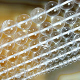 Clear Quartz Round Beads 15in Necklace Pick Size 4/6/8/10/12mm