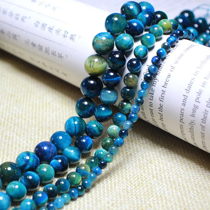 Colorful Tiger Eye Round Stone Beads 4-12 MM