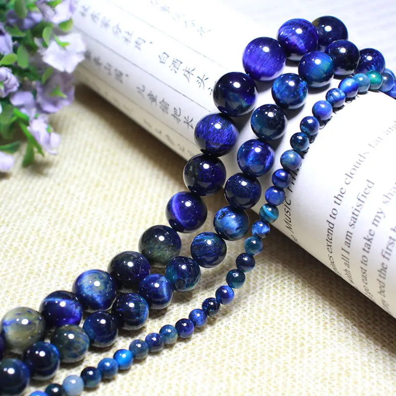Colorful Tiger Eye Round Stone Beads 4-12 MM