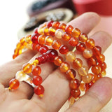 Natural Coloured Agate Jade 6-8mm 108 Beads Necklace Women Yoga Beaded Pendant