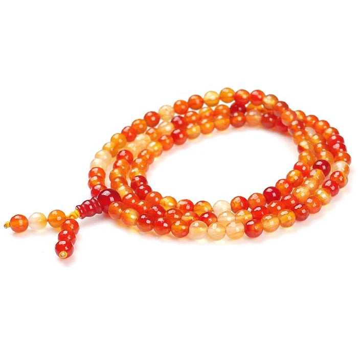 Natural Coloured Agate Jade 6-8mm 108 Beads Necklace Women Yoga Beaded Pendant