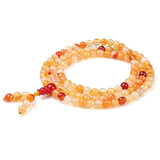 Natural Coloured Agate Jade 6-8mm 108 Beads Necklace Women Yoga Beaded Pendant