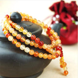 Natural Coloured Agate Jade 6-8mm 108 Beads Necklace Women Yoga Beaded Pendant