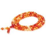 Natural Coloured Agate Jade 6-8mm 108 Beads Necklace Women Yoga Beaded Pendant
