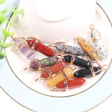 Hexagonal Stone Pillar Charms for Jewelry Making