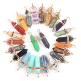 Hexagonal Stone Pillar Charms for Jewelry Making