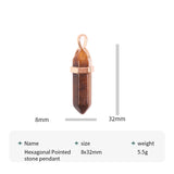 Hexagonal Stone Pillar Charms for Jewelry Making