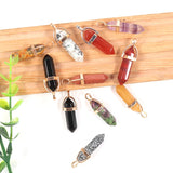 Hexagonal Stone Pillar Charms for Jewelry Making