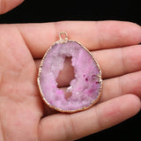 Crystal Quartz Stone Pendant for DIY Jewelry Making