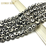 Natural Dzi Agate Evil Eye Loose Stone Beads for DIY Jewelry Making 15''