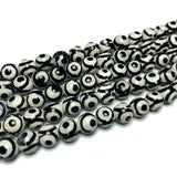 Natural Dzi Agate Evil Eye Loose Stone Beads for DIY Jewelry Making 15''