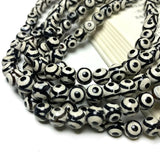 Natural Dzi Agate Evil Eye Loose Stone Beads for DIY Jewelry Making 15''