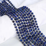 Faceted Lapis Lazuli Stone Beads for DIY Bracelet 6 8 10mm