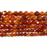 Natural Faceted Red Agate Spacer Beads for DIY Jewelry Making