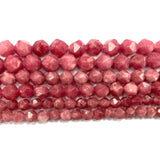 Faceted Round Red Rhodochrosite Stone Beads for Jewelry Making