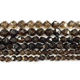Smoky Quartz Faceted Round Stone Spacer Beads for DIY Jewelry Making