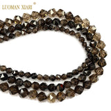 Smoky Quartz Faceted Round Stone Spacer Beads for DIY Jewelry Making