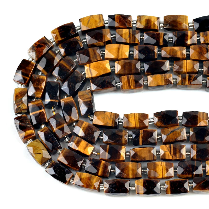Faceted Tiger Eye Stone Beads for Jewelry Making