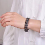 Natural Flame Stone Bracelet Crystal Hand Row Women Men Gift
