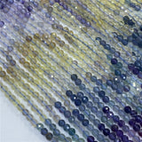 2/3/4mm Faceted Natural Flourite Beads for Jewelry Making