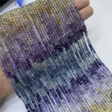 2/3/4mm Faceted Natural Flourite Beads for Jewelry Making
