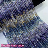 2/3/4mm Faceted Natural Flourite Beads for Jewelry Making
