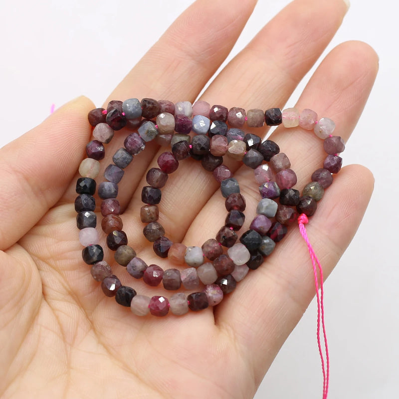 Fluorite Morganite Beads 4mm Cube Loose Spacer Beads for Jewelry Making 14''