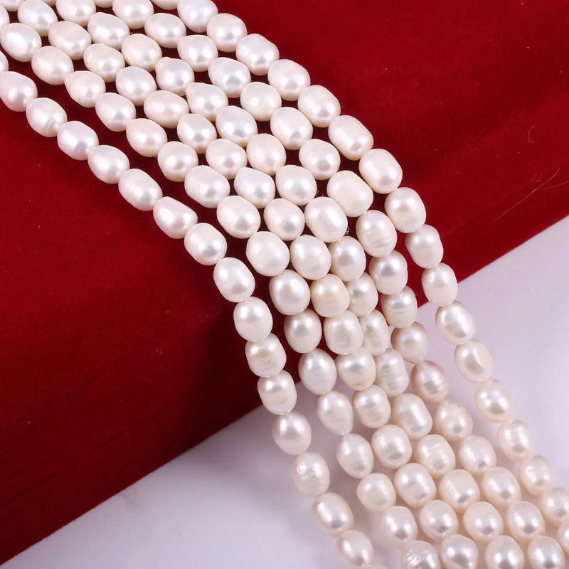 Freshwater Rice Pearl Beads for Jewelry Making DIY 14''