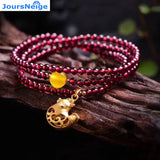 Garnet Bracelet Wine Red Bead Chicken Pendant Crystal Bohemian Jewelry