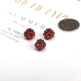 Hand-woven Natural Garnet Stone Bracelet 3mm Lucky Ball Bracelets